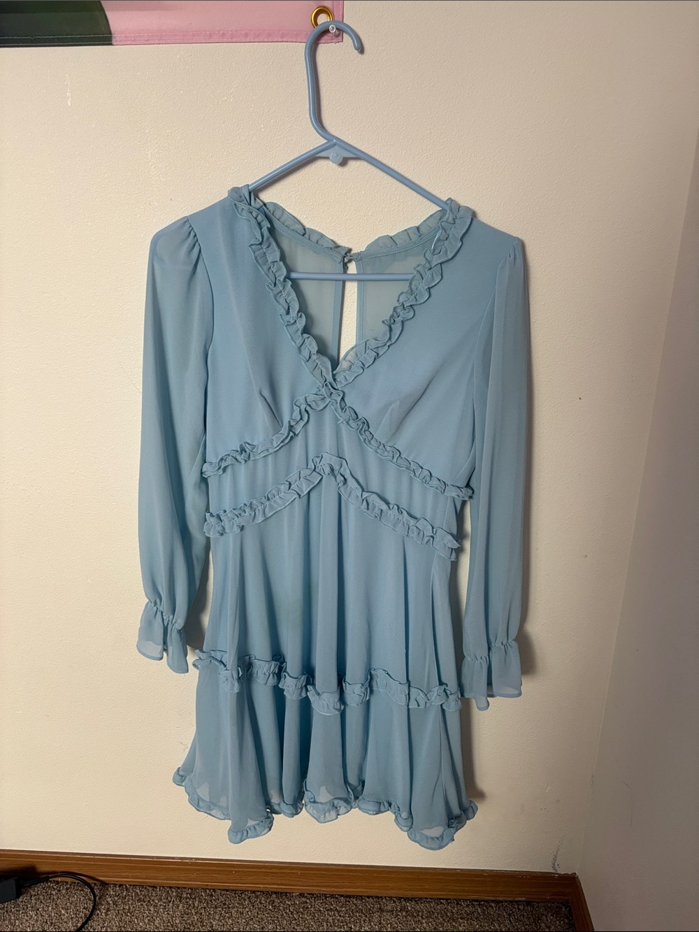 Darling Light Blue Ruffle Mini Dress
